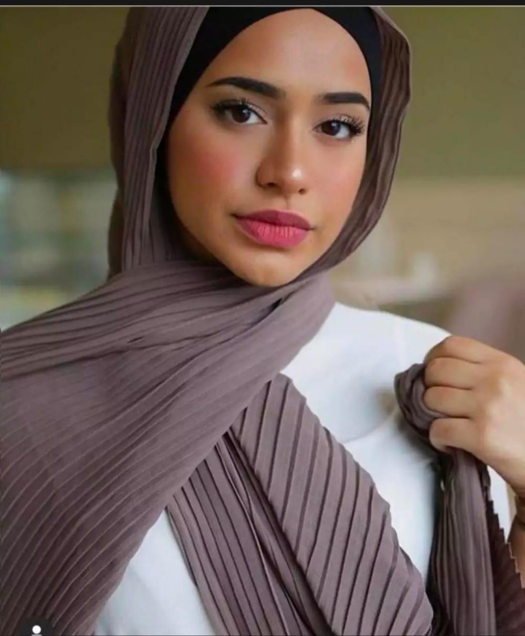 Jilbab Pashmina PLISKET Diamond Crepe - Kerudung Pasmina Diamon Italiano Prisket / Pleated Shawl