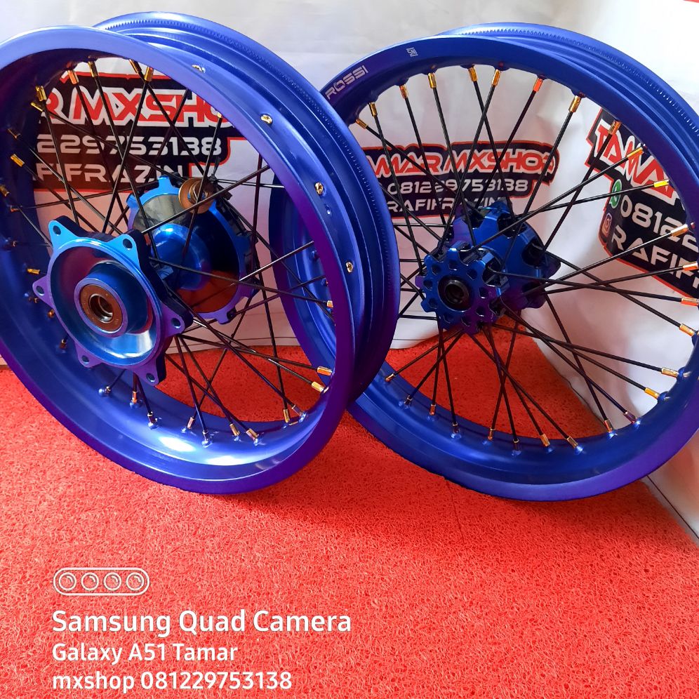 velg set supermoto crf150L velg rossi warna biru 300 350 Bisa Riquest