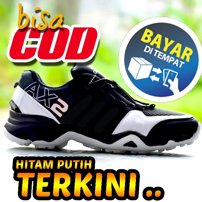 SEPATU RUNNING/SEPATU TRACKING MODEL AX2 HITAM PUTIH TERKINI