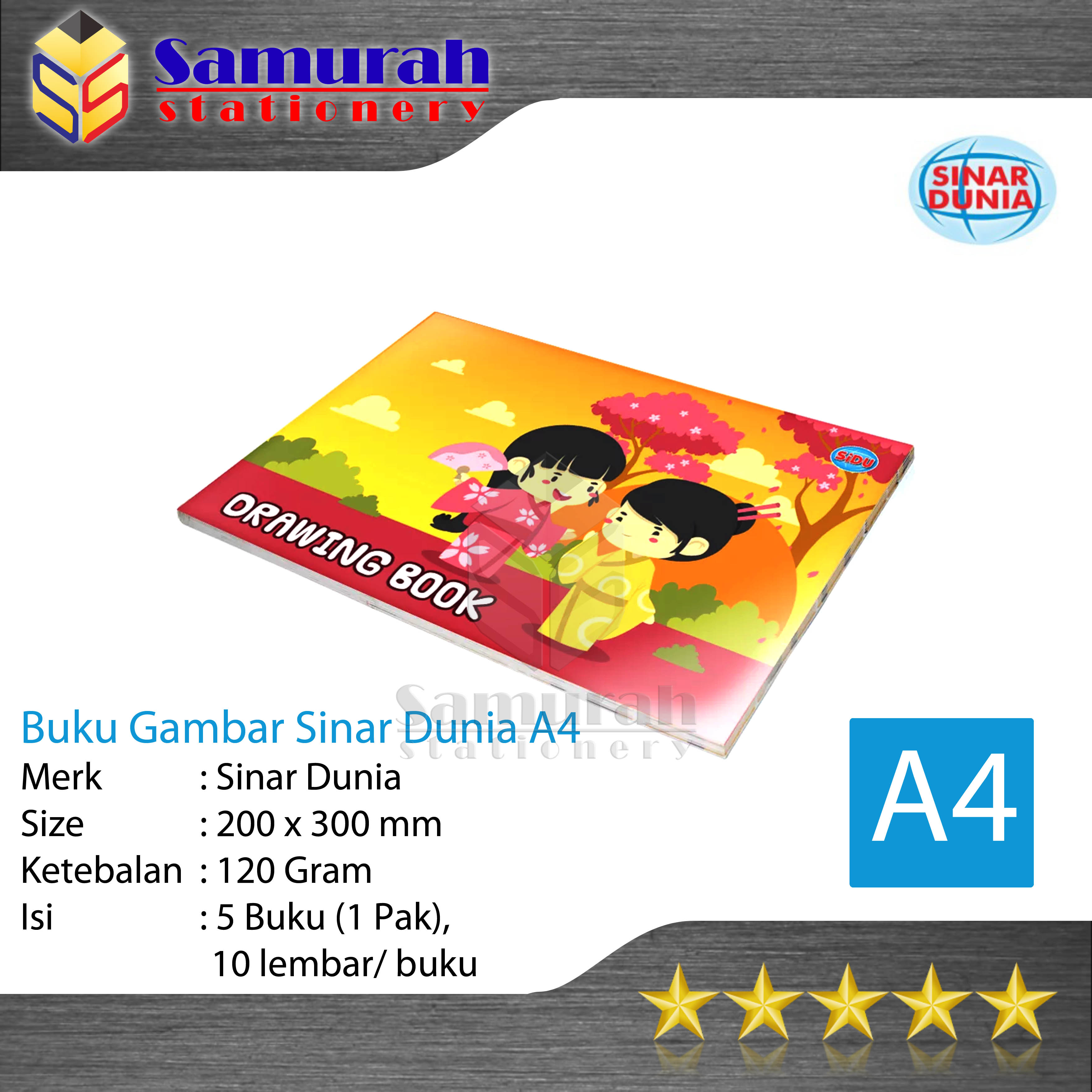 Buku Gambar Sidu A4 / Drawing Book Sinar Dunia A4 / Buku Gambar Anak A4