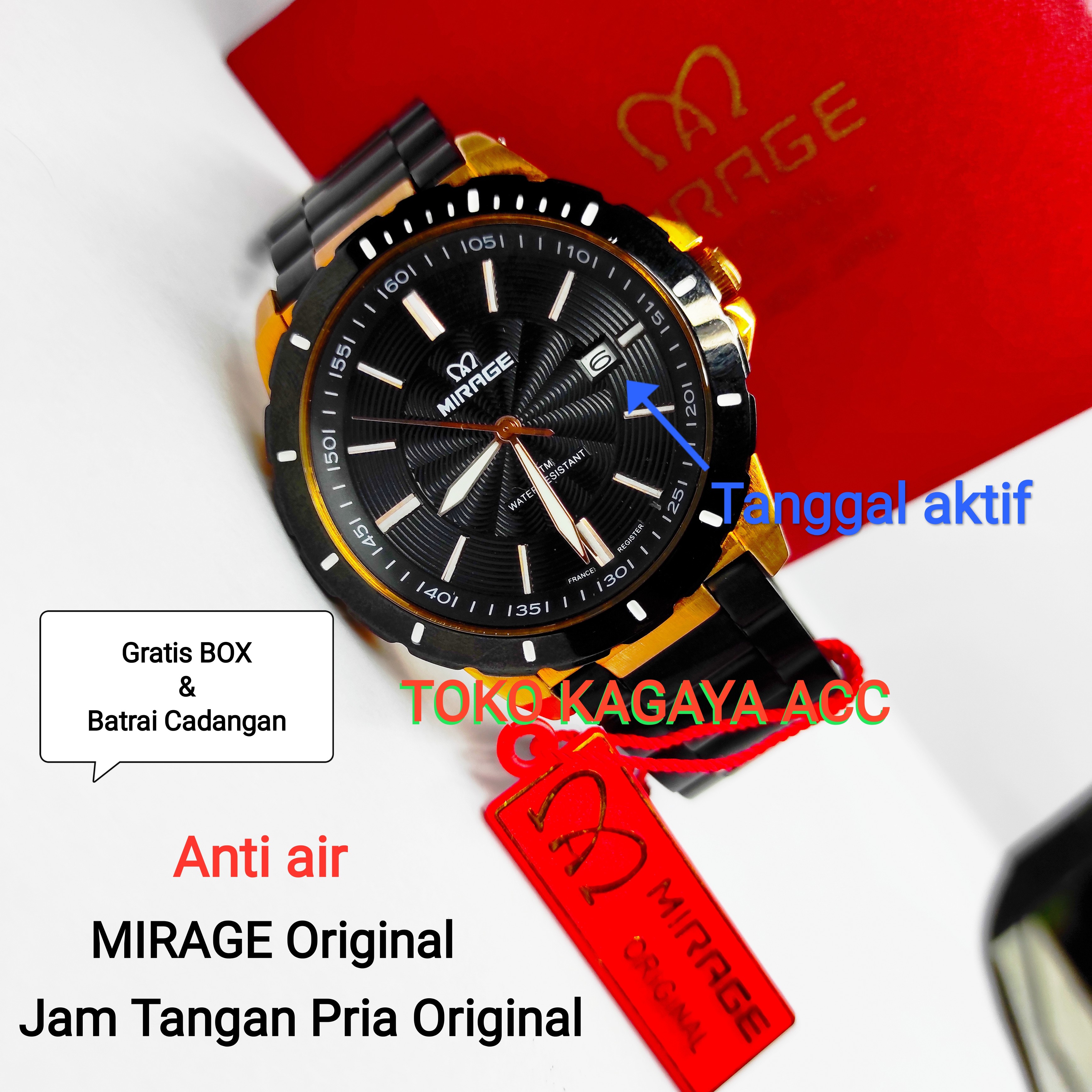 Termurah Mirage 100 Original Anti Air Top Brand Original Jam Pria Original Jam Tangan Pria Terbaru Tanggal Aktif Rantai Stainlees Steel Anti Berkarat Gratis Box