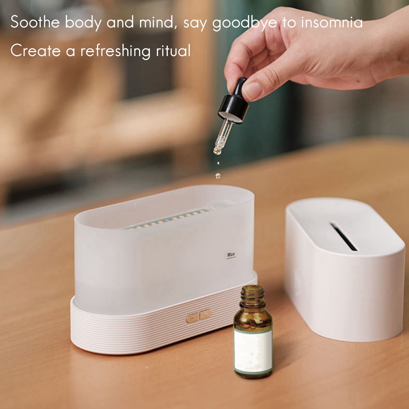 Simulation Flame Light Aromatherapy Diffuser USB Ultrasonic Essential Oil Diffuser for Home Aroma Air Humidifier