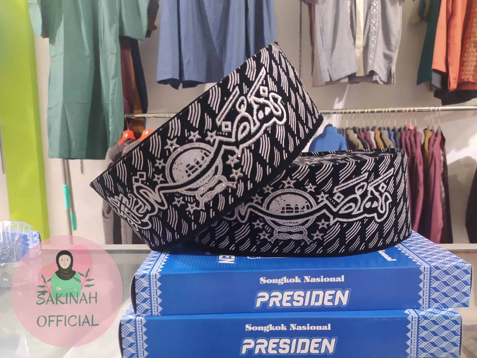 Peci Pria NU Batik Lukis Putih Silver Nahdlatul Ulama Dewasa & Anak