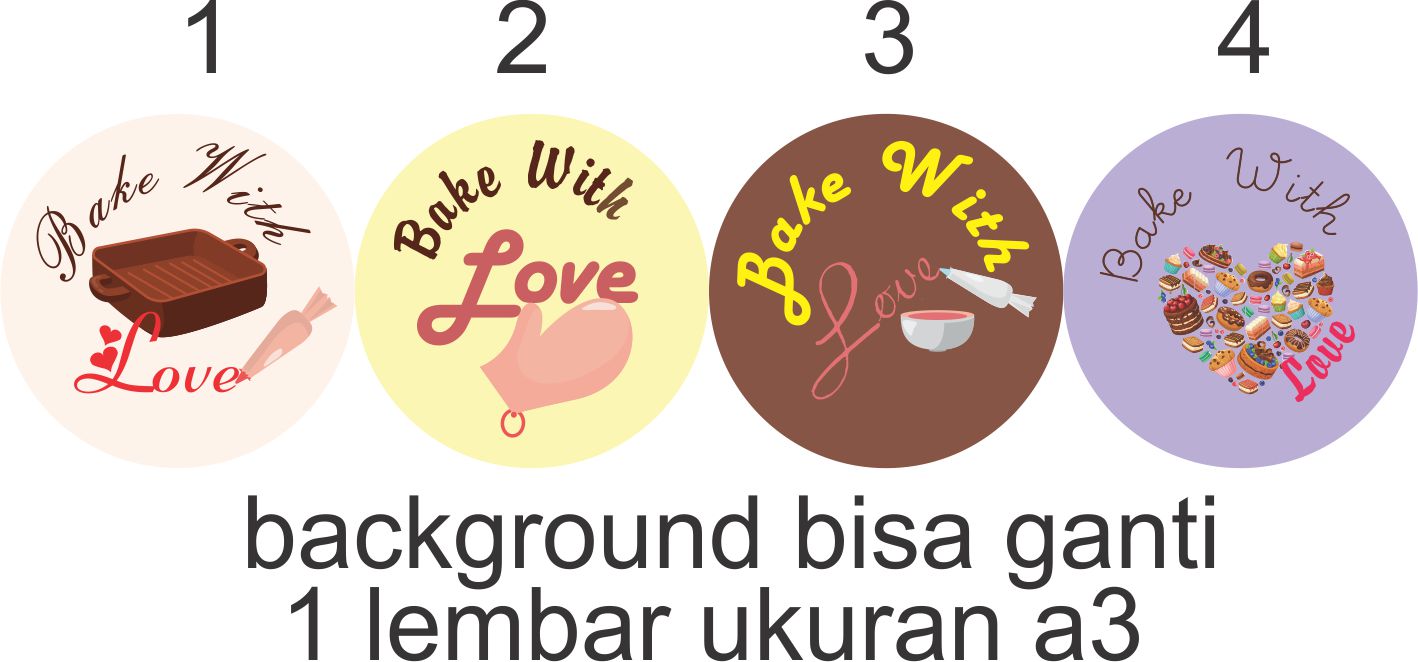 sticker bake with love Lazada Indonesia