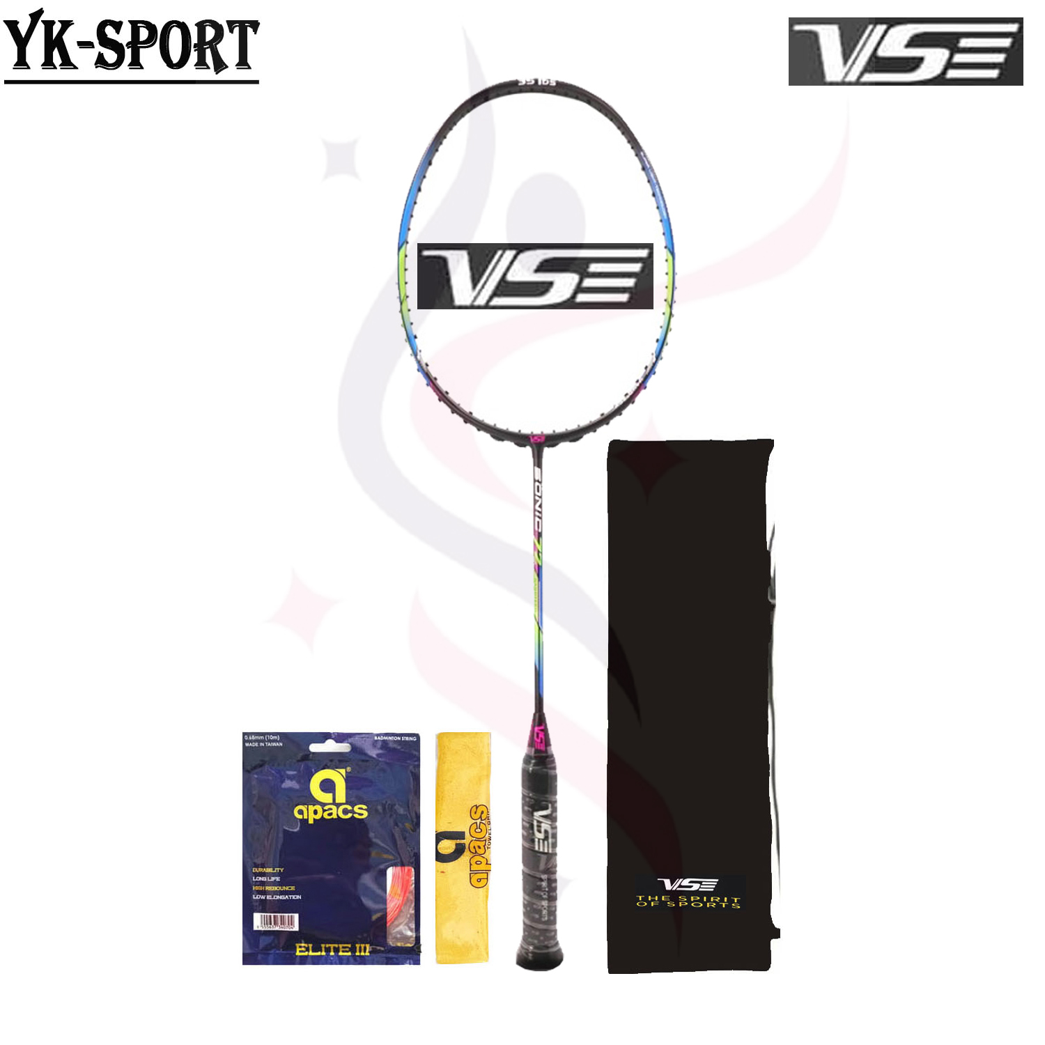 Raket Badminton VSE Sonic 72 Bonus Komplit Raket VSE Sonic 72 Raket