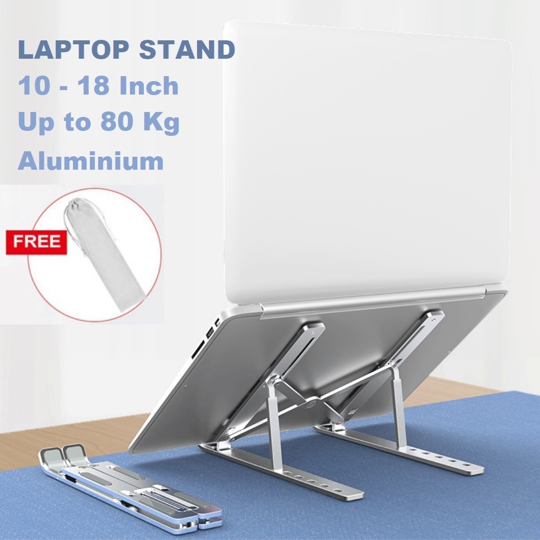 Portable Laptop Stand Dudukan Komputer Meja Aluminium Notebook Tatakan