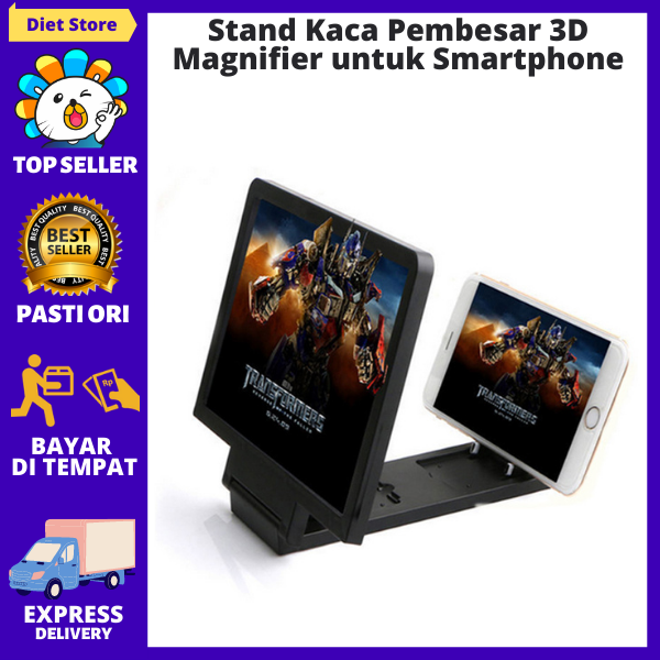 Stand Kaca Pembesar 3D Magnifier untuk Smartphone 3D Phone