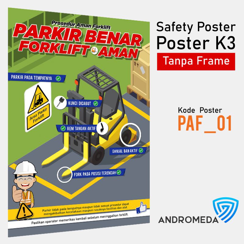 Safety Poster K3 : Parkir Benar Forklift Aman | Lazada Indonesia