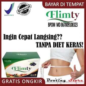Flimty Pelangsing 1 Box 16 Sachet Original 100 Suplemen Diet Minuman Pelangsing Obat Kurus