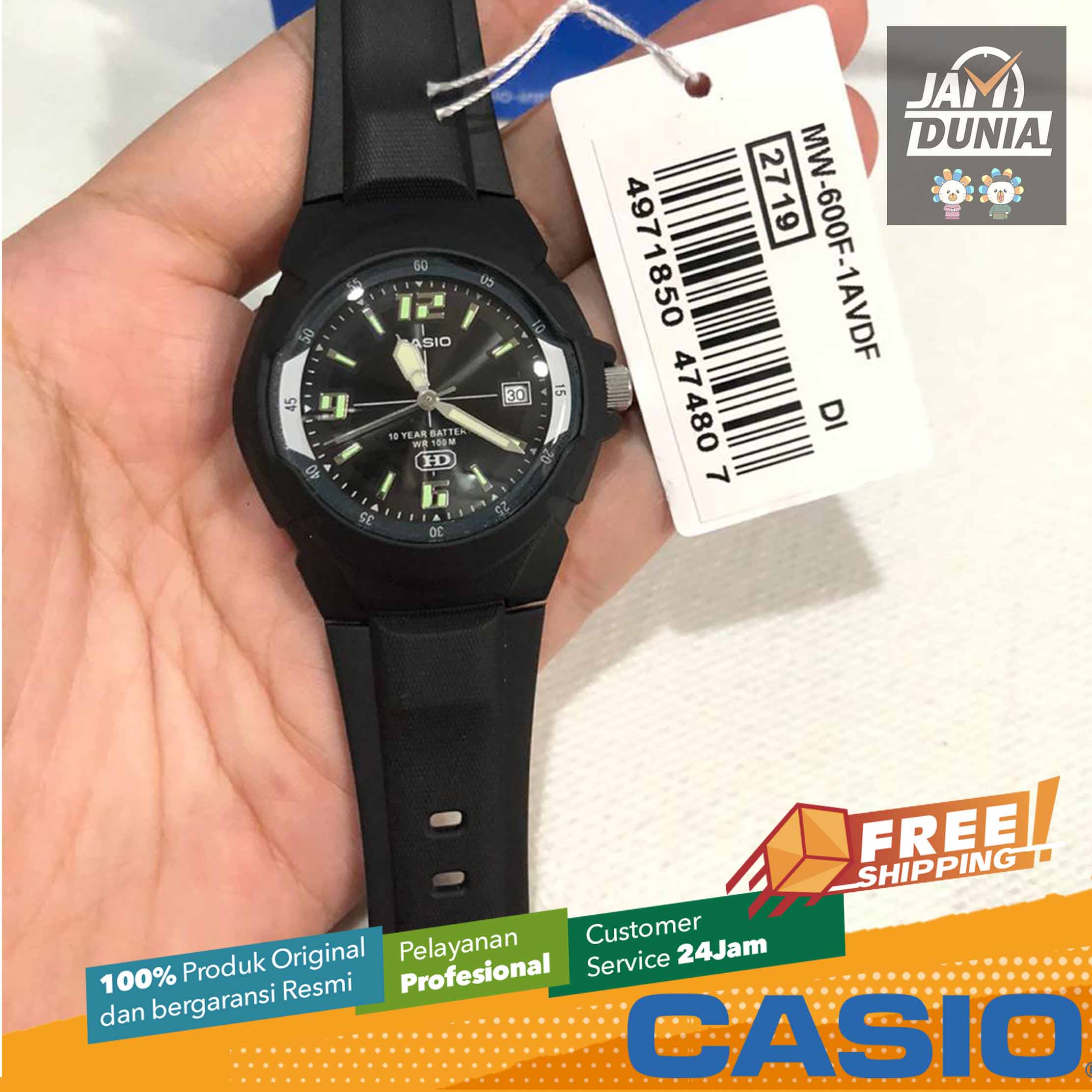 CASIO ORIGINAL - CASIO MW-600F-1A - MEN - Black - Strap Resin