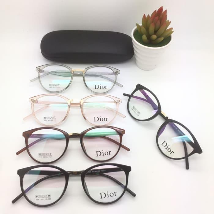 SHINE'- Frame Kacamata Dior 208 GRATIS LENSA Minus Plus Silinder, 48-22-139