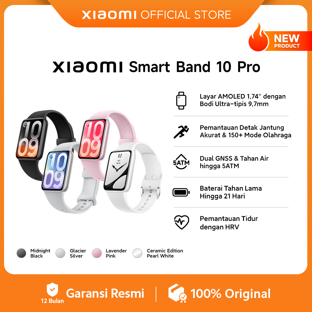 Xiaomi Band 10 Pro | Layar AMOLED 1,74" dengan Bodi Ultra-tipis 9,7mm | Pemantauan Detak Jantung Akurat & 150+ Mode Olahraga | Dual GNSS & Tahan Air hingga 5ATM | Baterai Tahan Lama Hingga 21 Hari [Xiaomi Official Store] - Gambar 2