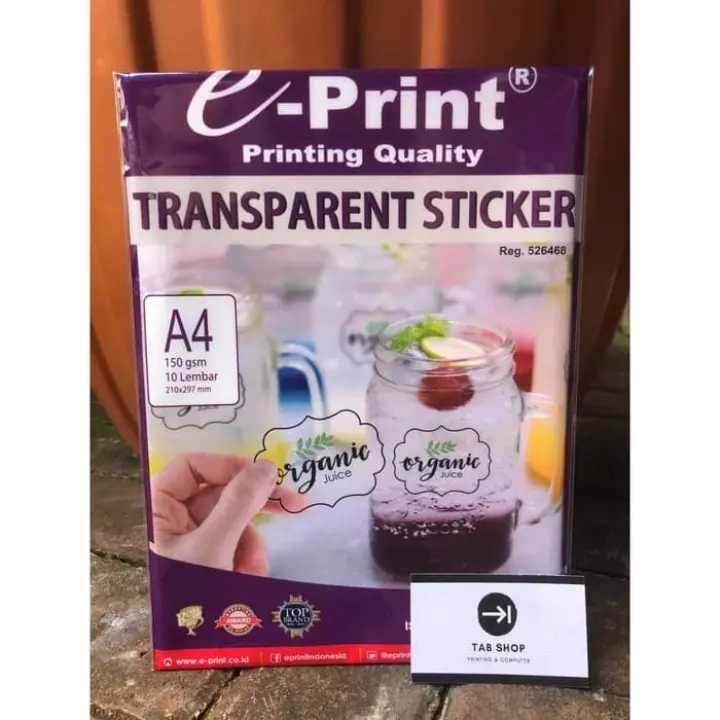 e print transparent sticker