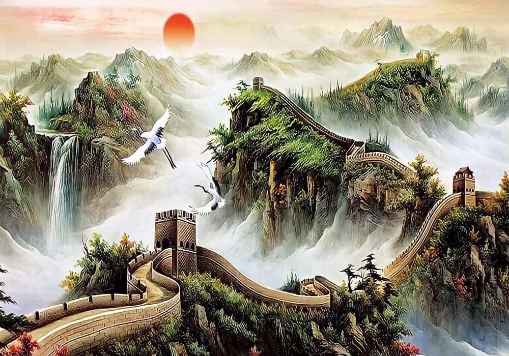 DEKORASI RUANGAN XTRA JUMBO FOTO POSTER Pemandangan Pegunungan Tembok