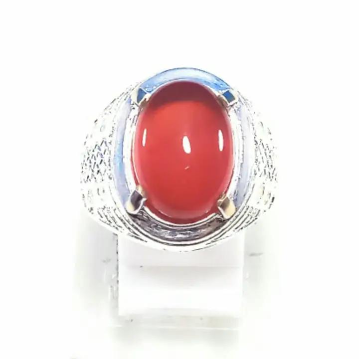 Cincin Batu Akik Natural Merah Darah Lazada Indonesia