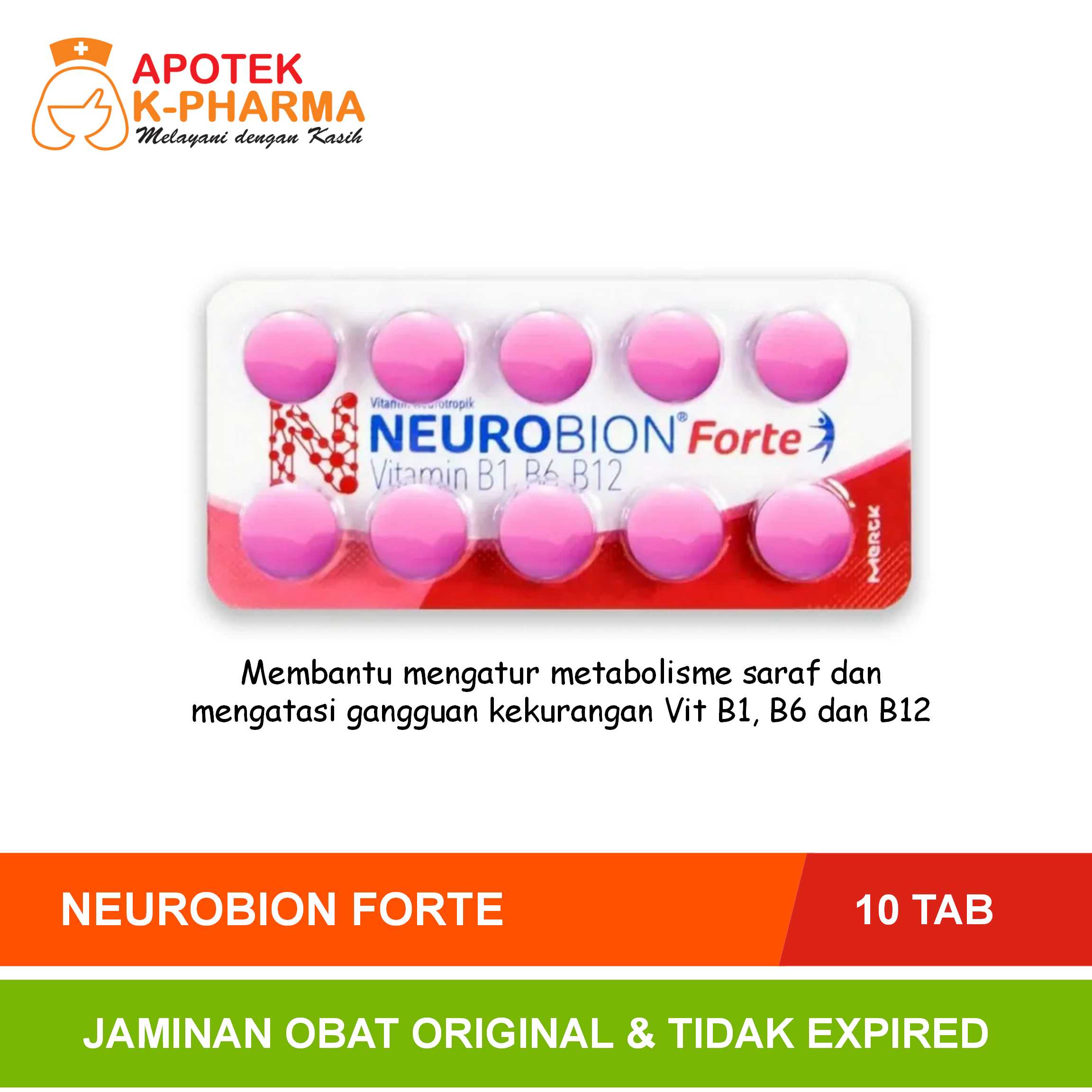 Neurobion Forte Vitamin B Strip Isi 10 Tablet Original Merck | Lazada ...