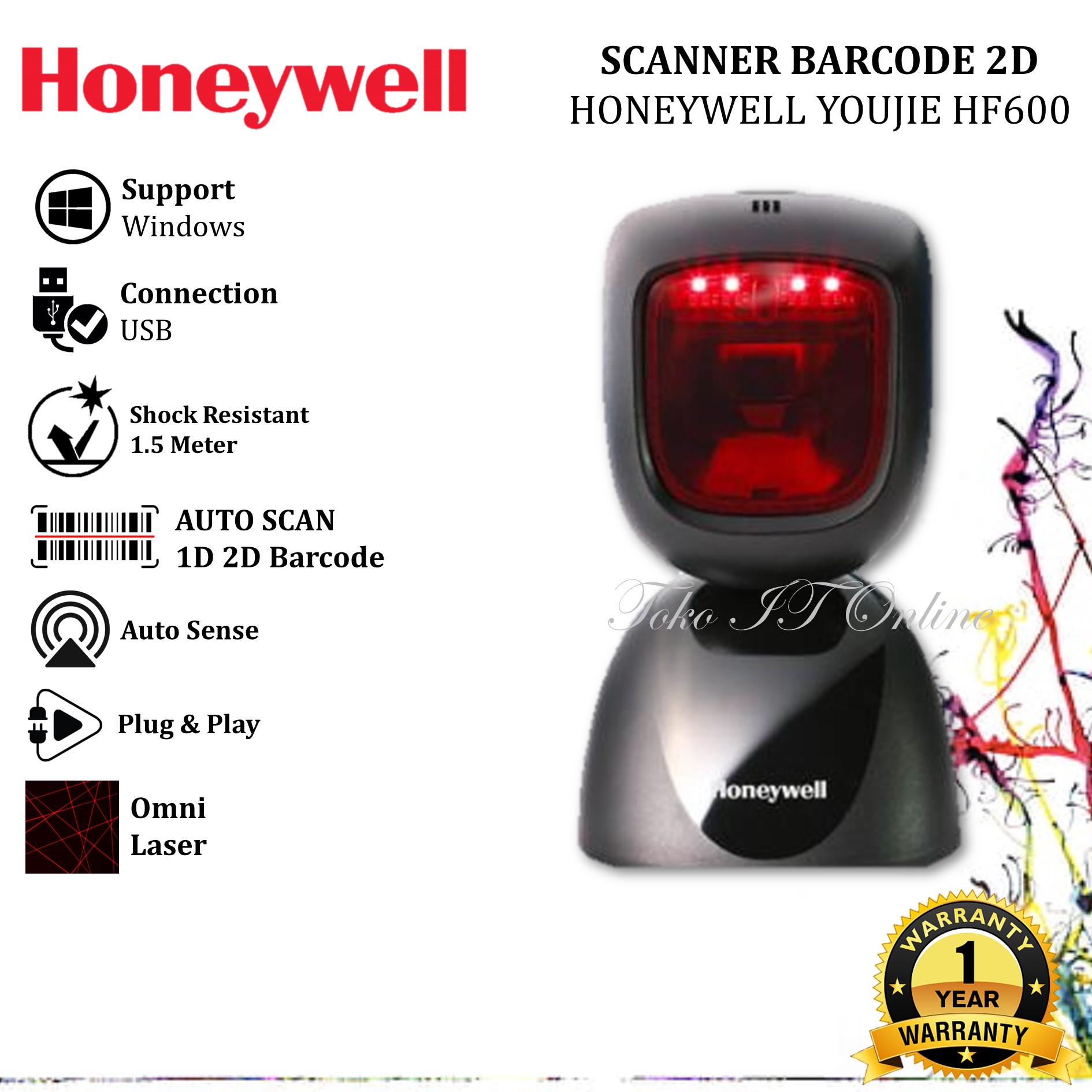 Honeywell Youjie Hf600 2d Scanner Presentation Barcode Efaktur Qr Park Lazada Indonesia 8651