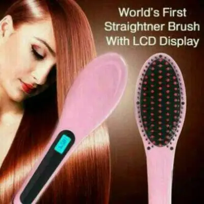 Sisir Catok Pelurus Rambut Fast Hair Straightener HQT-906 - Pink