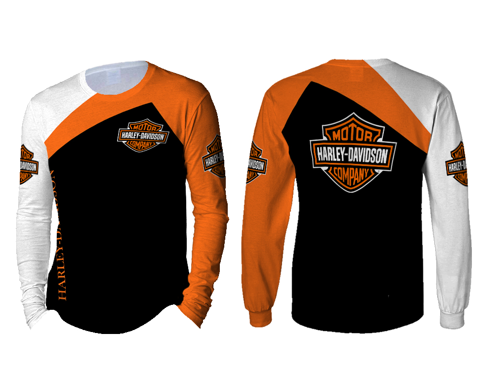 Kaos Panjang Pria Harley Davidson 3D 