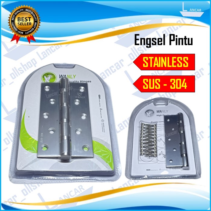 Engsel Pintu Jendela Rumah Stainless Steel SUS 304 Tebal 5 Inch