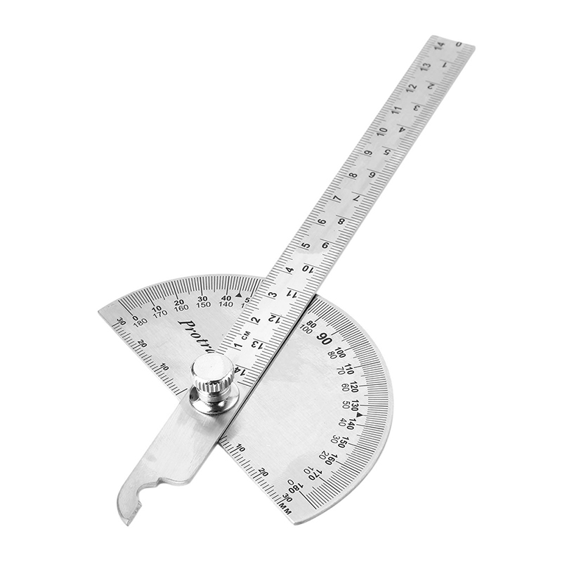 NEW ARRIVAL SUN 15cm 180 Degree Adjustable Protractor multifunction stainless steel angle ruler