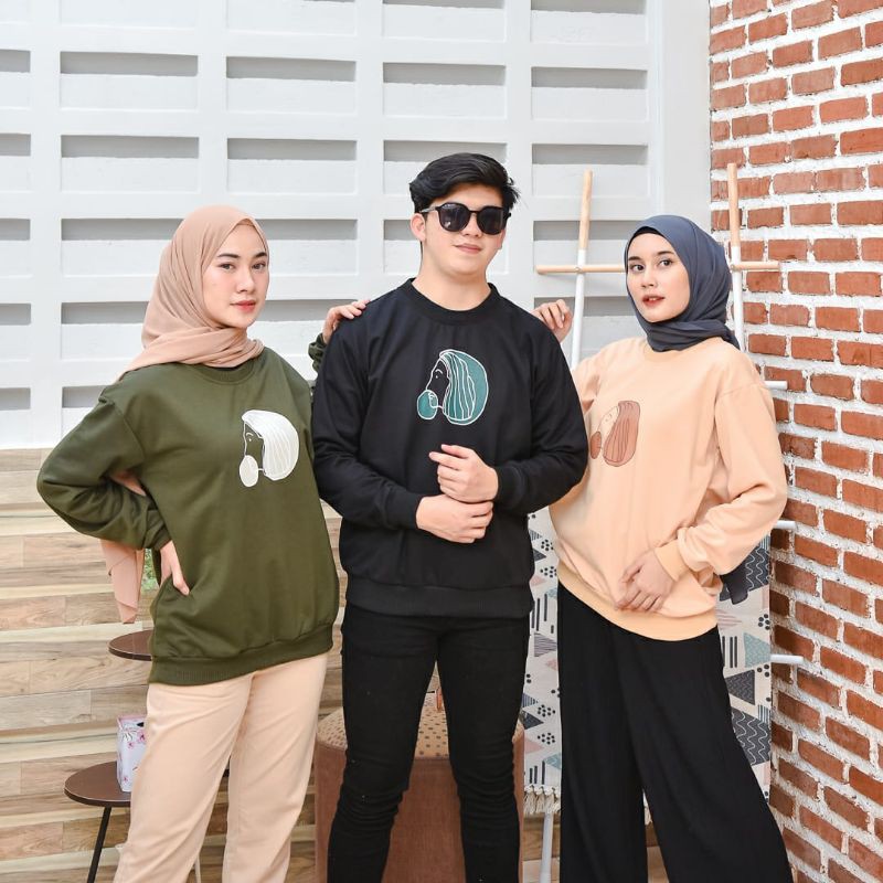 ZARA FACE SWEATER BASIC PREMIUM MURAH 