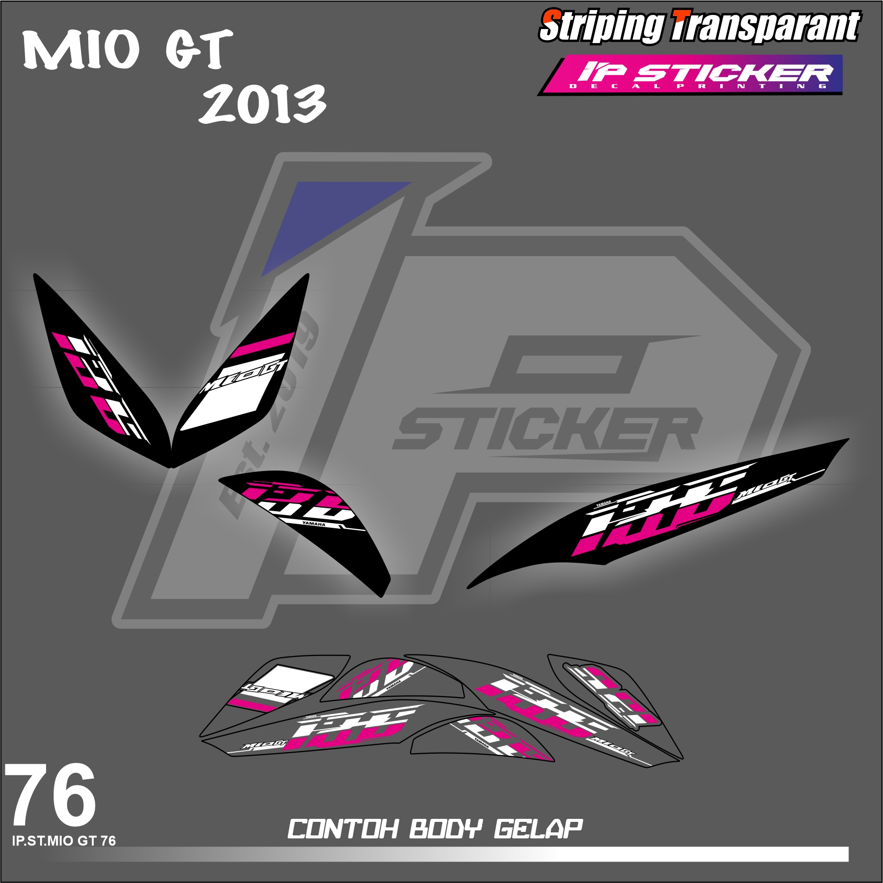 Mio Gt Cod Stiker Striping Motor Yamaha Mio Gt Stiker List Grafik Simple Warna Variasi