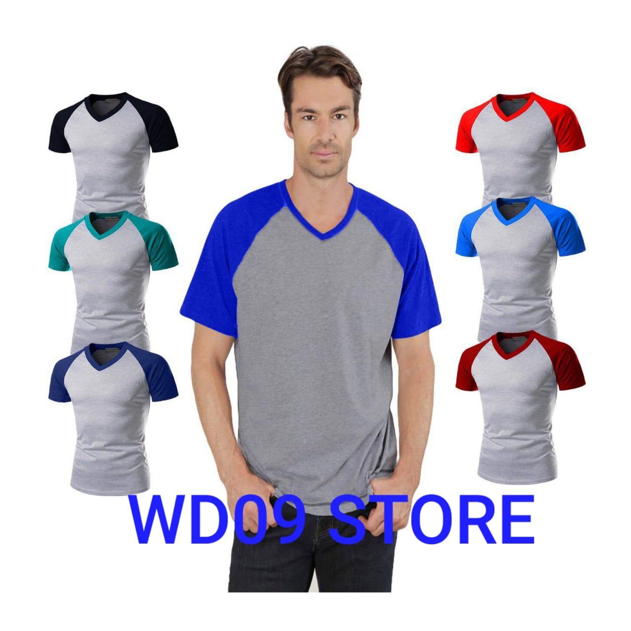 KAOS RAGLAN V NECK POLOS LENGAN PENDEK / RAGLAN POLOS