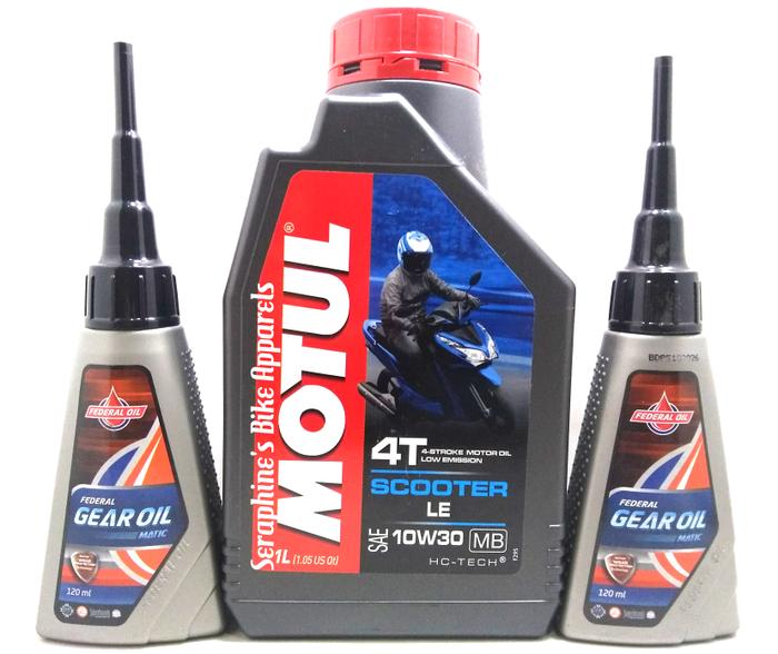 PAKET OLI MOTUL SCOOTER 1L+ OLI GEAR FEDERAL|NMAX XMAX AEROX PCX VARIO