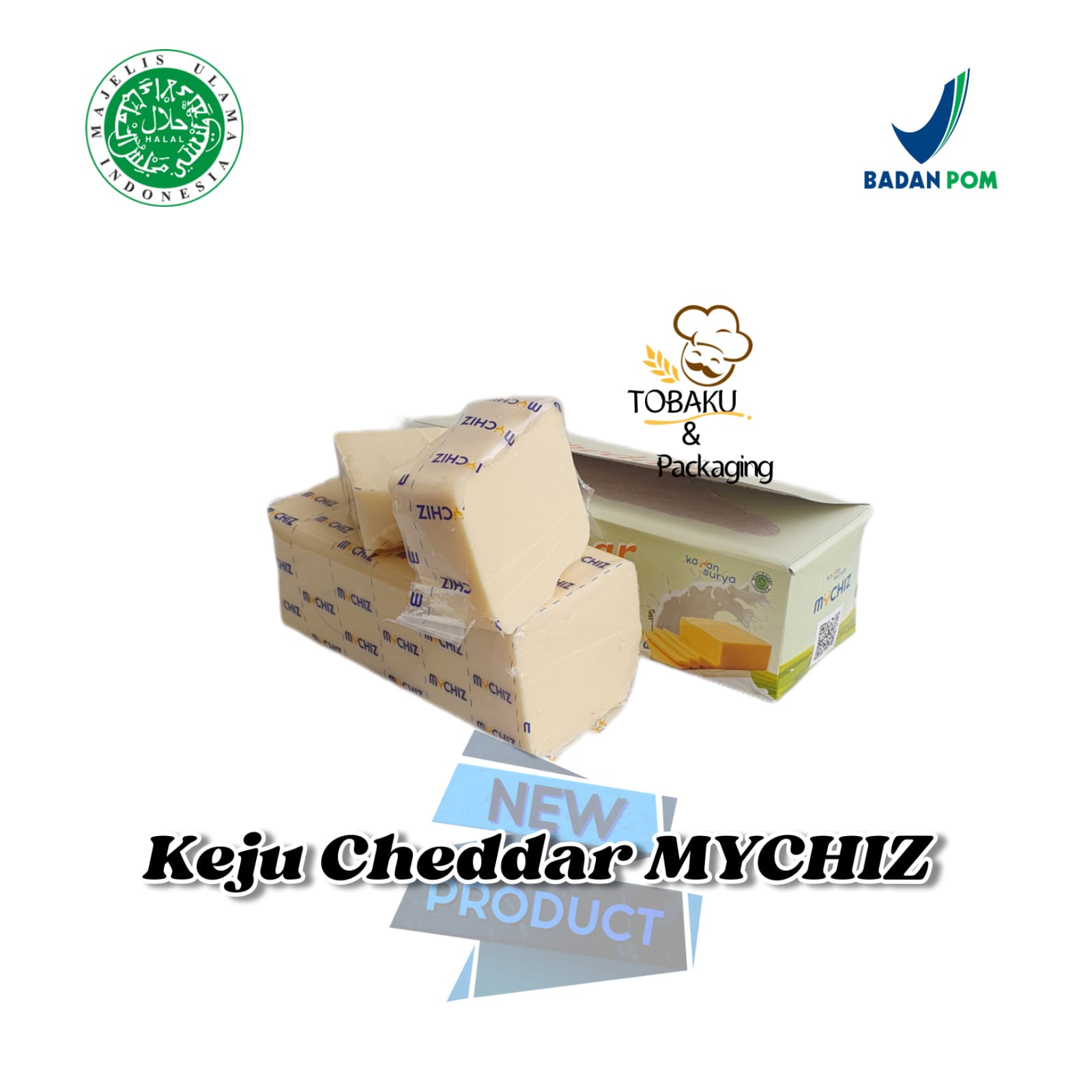 Keju Cheddar MYCHIZ Potongan (+250gr) Keju Cheddar Halal & Murah BEST SELLER & BEST PRICE