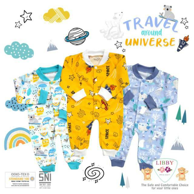 Paket Libby Baju Kodok Panjang Libby Romper Tidur (0-3M