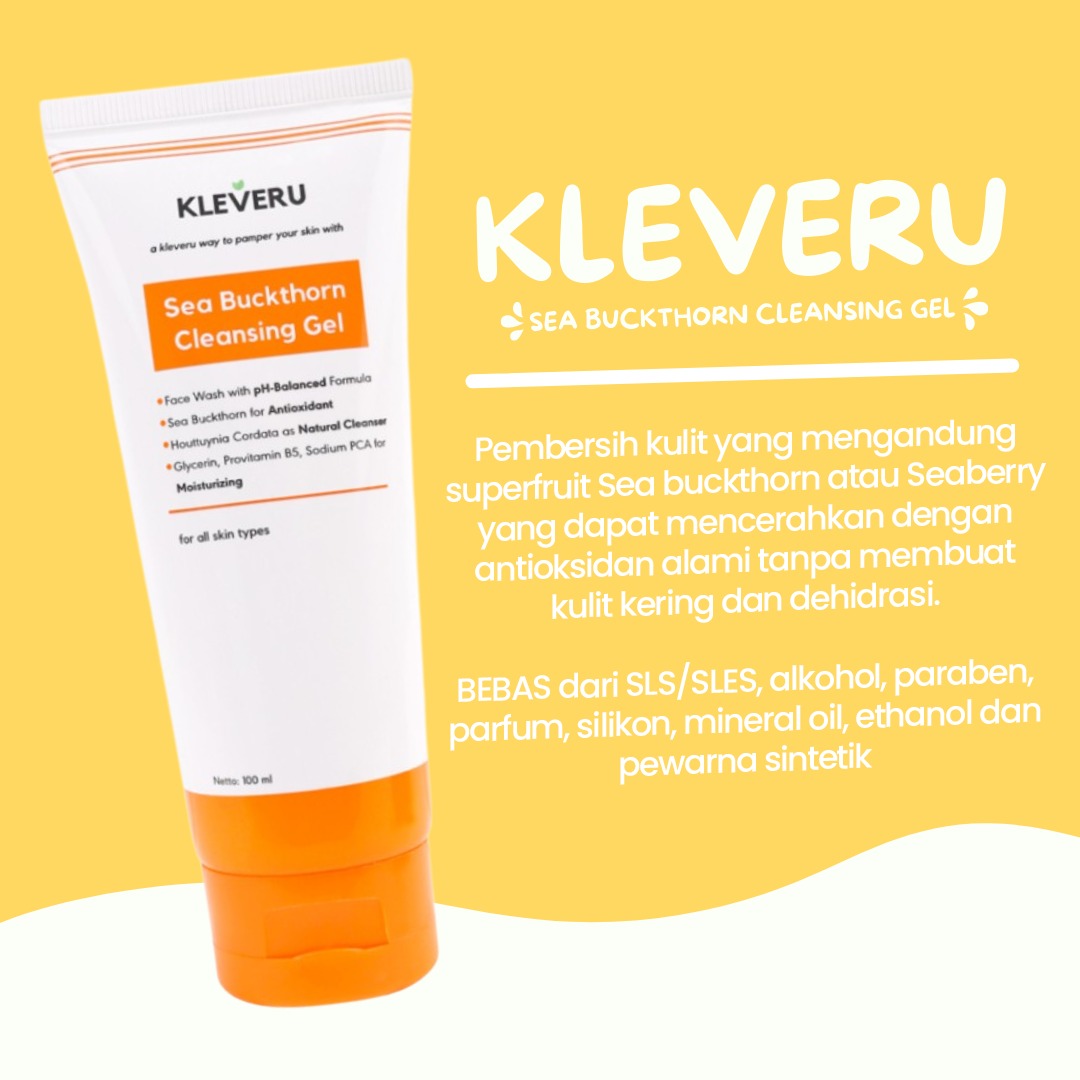 KLEVERU Sea Buckthorn Cleansing Gel Facial Wash / Sabun Muka Pembersih