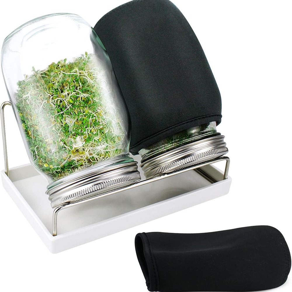 BUSH DIY Drip Tray Sprout Lids Home Sprouter Mason Jars Sprouting Jar