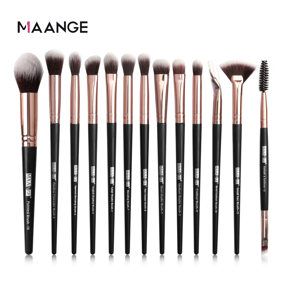 MAANGE 13Pcs Kuas Make Up Cosmetic Brush Professional Brushes Set Kit |  Lazada Indonesia