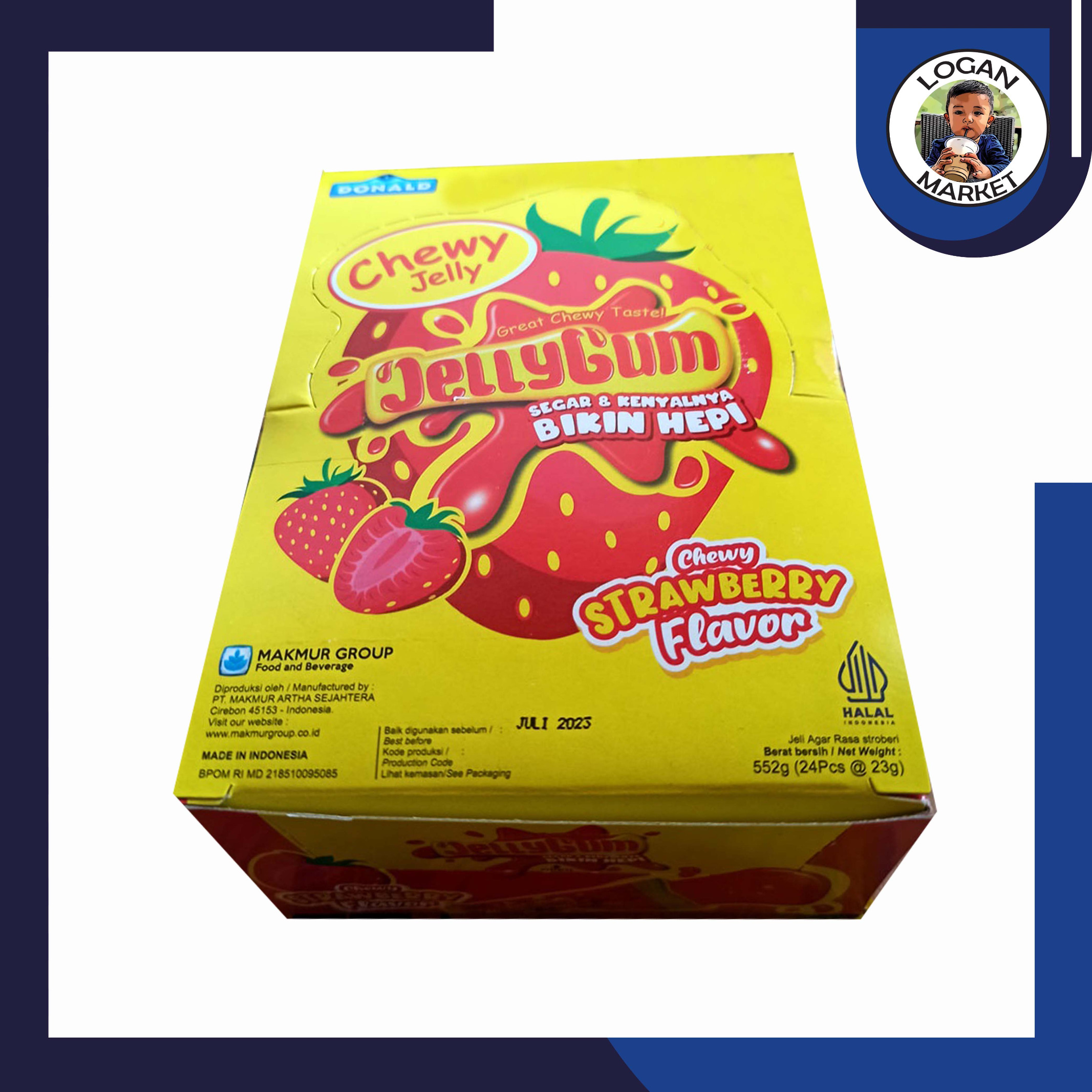 Donald Chewy Permen Jelly Gum Box Isi 24 Pcs Fruity Bubble Gum Cola