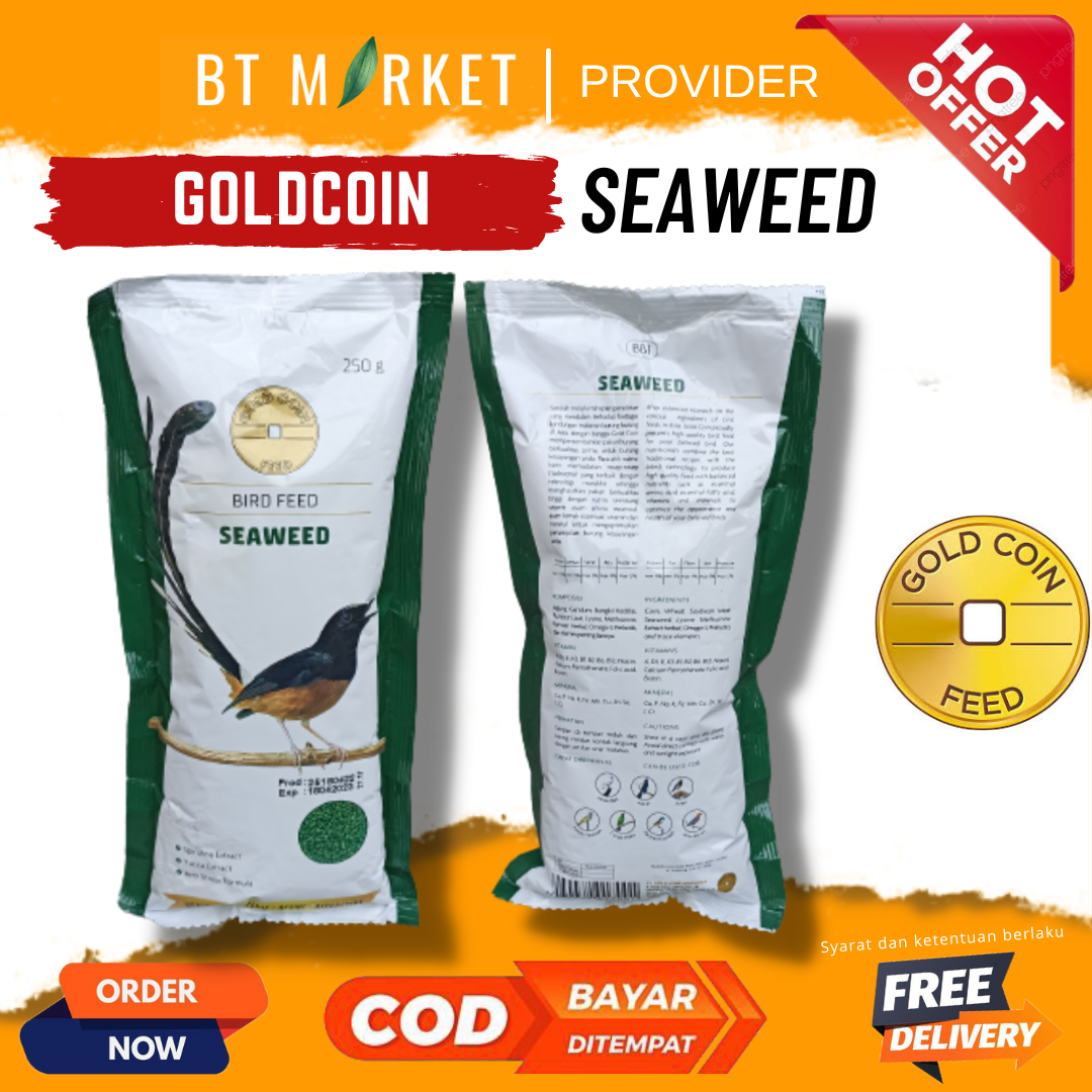 GOLD COIN SEAWEED 450 GRAM GOLDCOIN RUMPUT LAUT HIJAU IJO VOER PUR