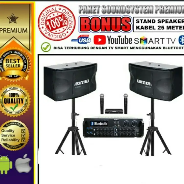 Paket Sound System Speaker Bmb 10 Inch Ampli Isb Bluetooth Original Garansi 3 Thn Lazada Indonesia