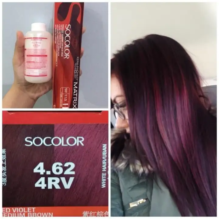 Matrix So Color 4 62 Cat Rambut Red Violet Medium Brown 90 Ml
