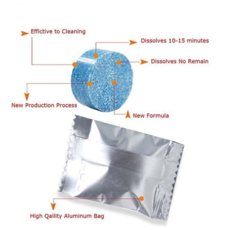 Sabun wiper tablet pembersih kaca mobil gl cleaner Toilet closet blue
