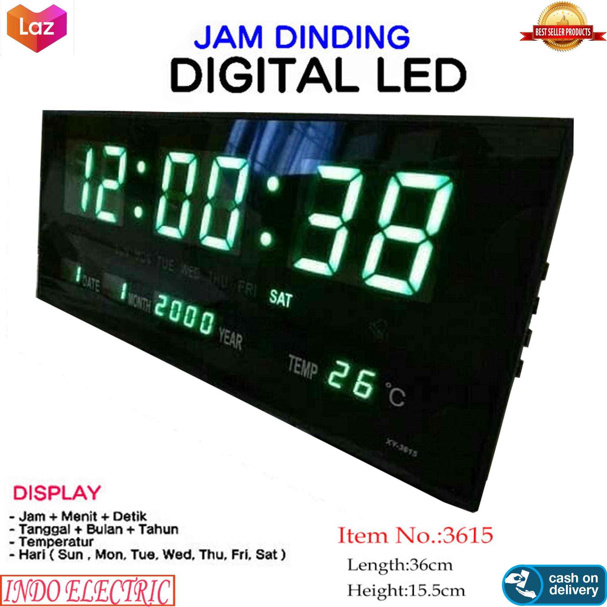 Sonifer Jam Dinding Digital Clock SMS3615 Led Hijau Lazada Indonesia