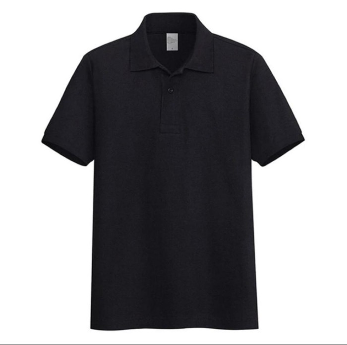 Kaos polo shirt polos Hitam | kaos kerah pria seragam polos - Hitam