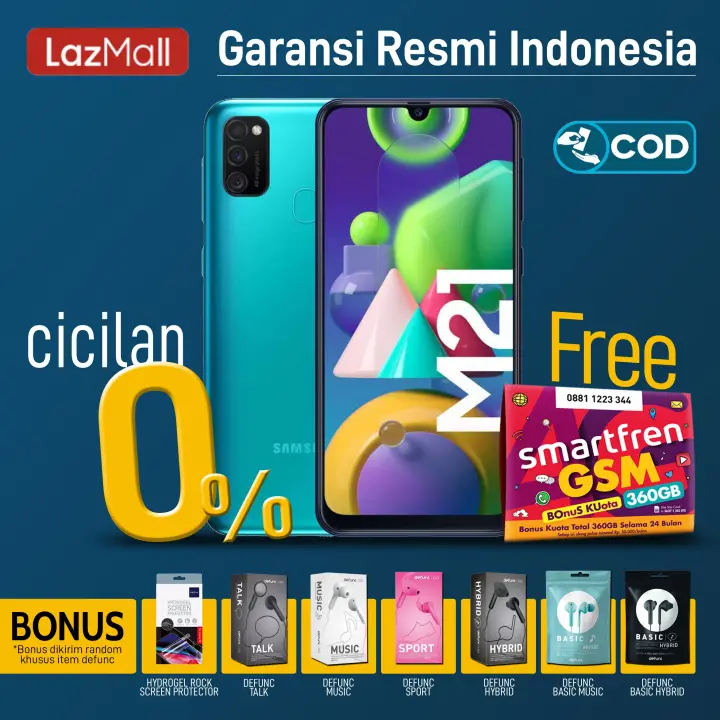 Hp Samsung Galaxy M21 4 64 Gb Baterai 6000 Mah Super Amoled 48 Mp 1 Tahun Garansi Resmi Lazada Indonesia