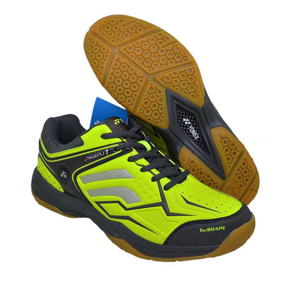 Sepatu Badminton Yonex Series Akayu1 Warna Neon Lime, Sepatu Bulu Tangkis Pria