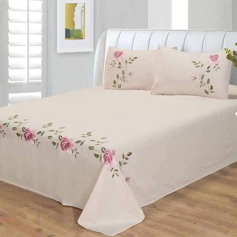 Pure Cotton Solid Color Rose Bedding Sheet