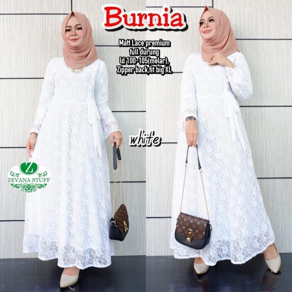 Gamis Putih Syari Umroh WN9 - Gamis Polos Muslimah Brokat