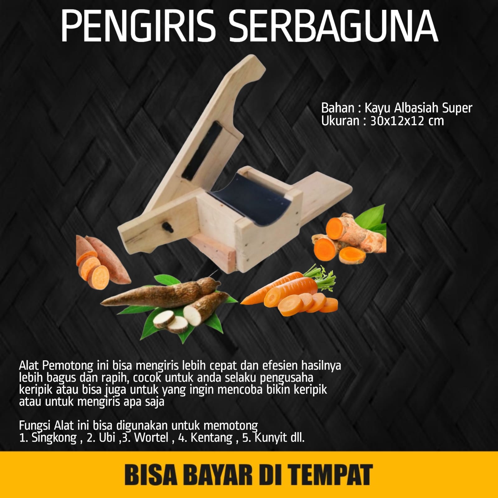 Alat Pengiris Keripik Singkong Ubi Tempe Pisang Kentang Parutan