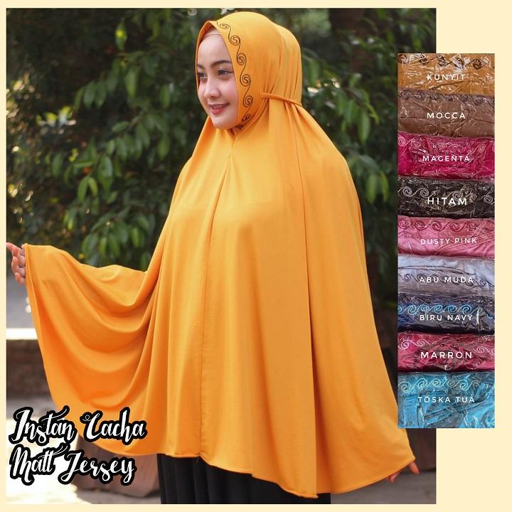 Jilbab Khimar Jumbo Cacha Tali Matt Jersy/ Jilbab Khimar Jumbo Terbaru