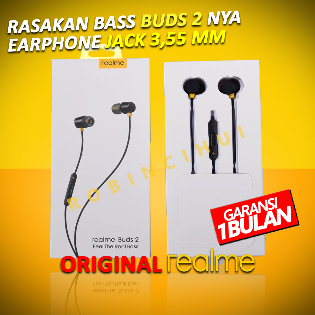 HEADSET REALME BUDS JACK 3,55 MM ORIGINAL EARPHONE REALME BUDS