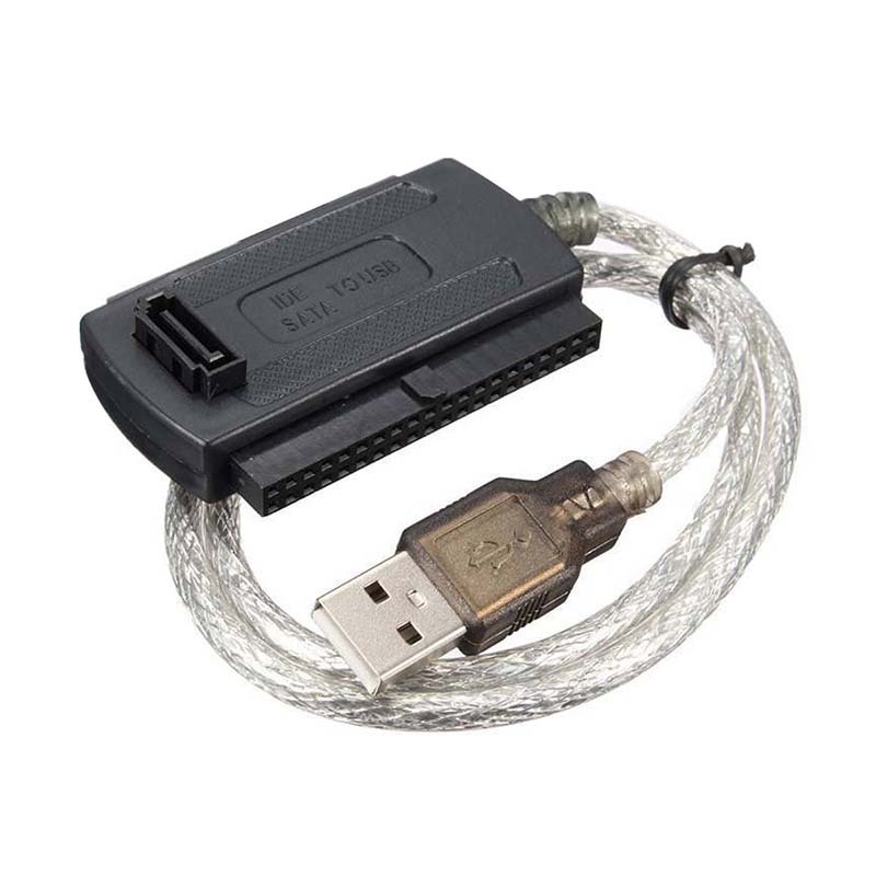 Giá USB 2.0 Male to IDE SATA 2.5 3.5 Converter Adapter Cable Hard Drive HDD Black