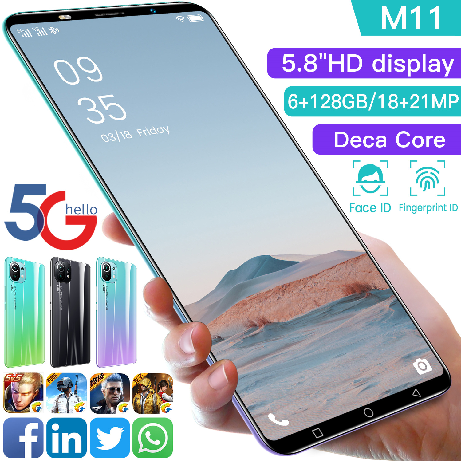 5G 【kredit hp murah tanpa dp M11】RAM 6GB 8GB 128GB 256GB Android handphone promo 23MP+32MP ( Original, Garansi Resmi, Bisa COD, Sale, Discount, Promo, HP murah) Pengenalan wajah, pengenalan sidik jari, AI, kartu ganda siaga ganda sunfury